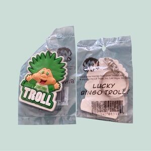 Vintage Lucky Bingo Troll Keychain - DAM Things Licensed - Sealed 90s/2000s